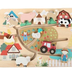 25157-Wooden Sliding Farm Puzzle