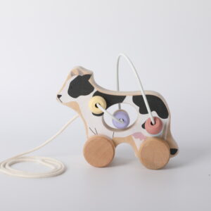 Wooden  Pull-Along Bead Maze – Cow