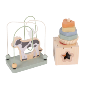 Wooden Montessori Cow 3-Piece Set