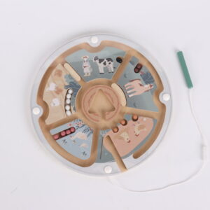 circular wooden farm-themed toy